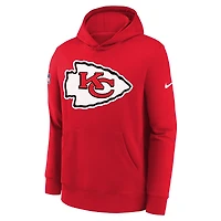 Sweat à capuche Nike rouge Kansas City Chiefs Sideline Club Fleece pour jeune