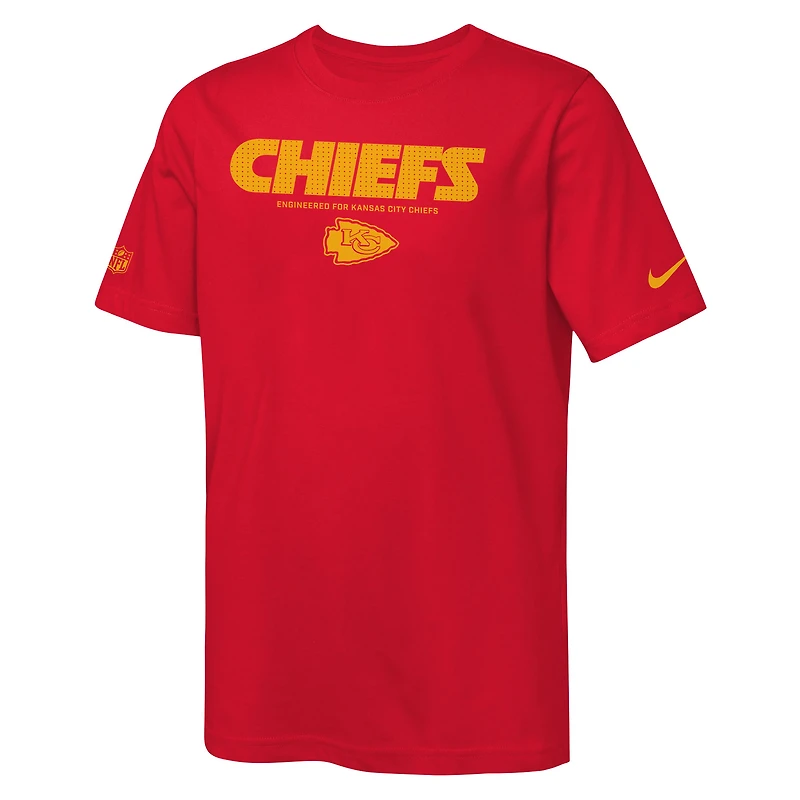 T-shirt Nike rouge pour jeunes des Kansas City Chiefs