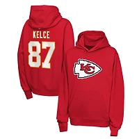 Youth Nike Travis Kelce Red Kansas City Chiefs Name & Number Club Fleece Hoodie