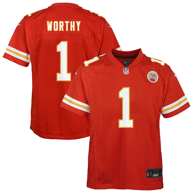 Youth Nike Xavier Worthy Red Kansas City Chiefs Team Game Jersey