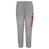 Youth Outerstuff Heather Gray Kansas City Chiefs Run Hard Fleece Sweatpants