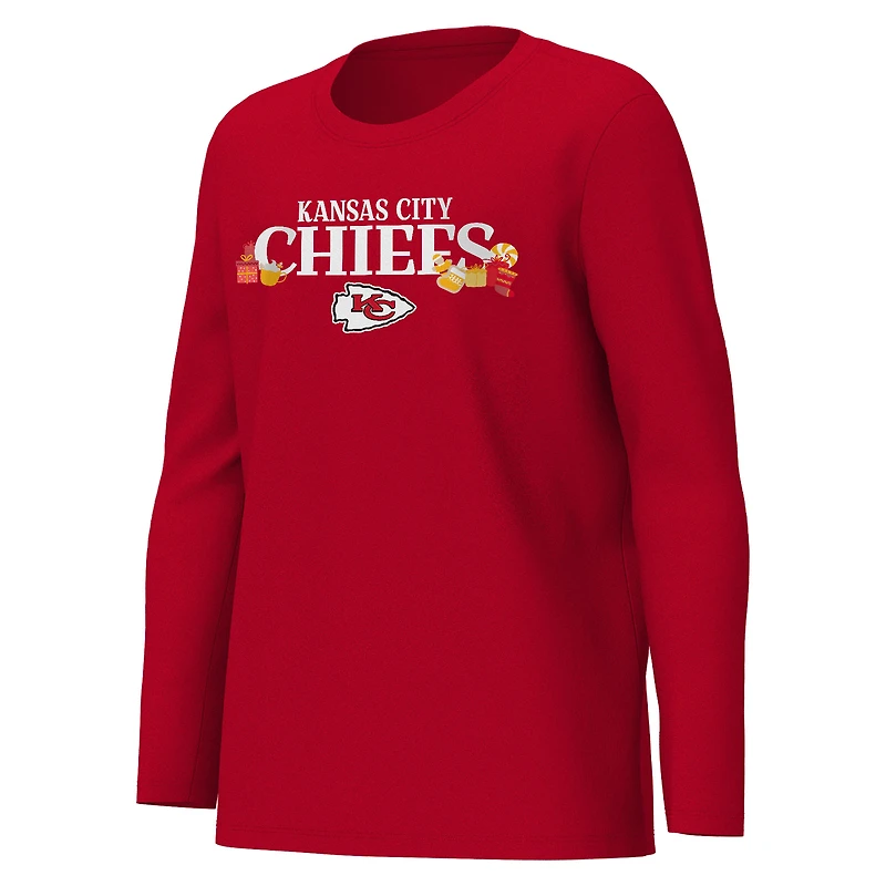Youth Outerstuff Red Kansas City Chiefs Chestnut Holiday Sleep Set