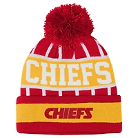 Youth Outerstuff  Red Kansas City Chiefs Go Fast Cuffed Knit Hat with Pom