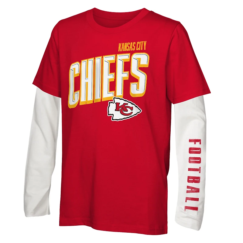 Youth Outerstuff Red Kansas City Chiefs the Mix T-Shirt Combo Set