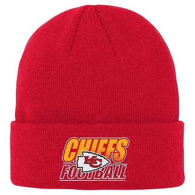 Bonnet en tricot à revers dégradé rouge des Chiefs de Kansas City pour jeunes Outerstuff