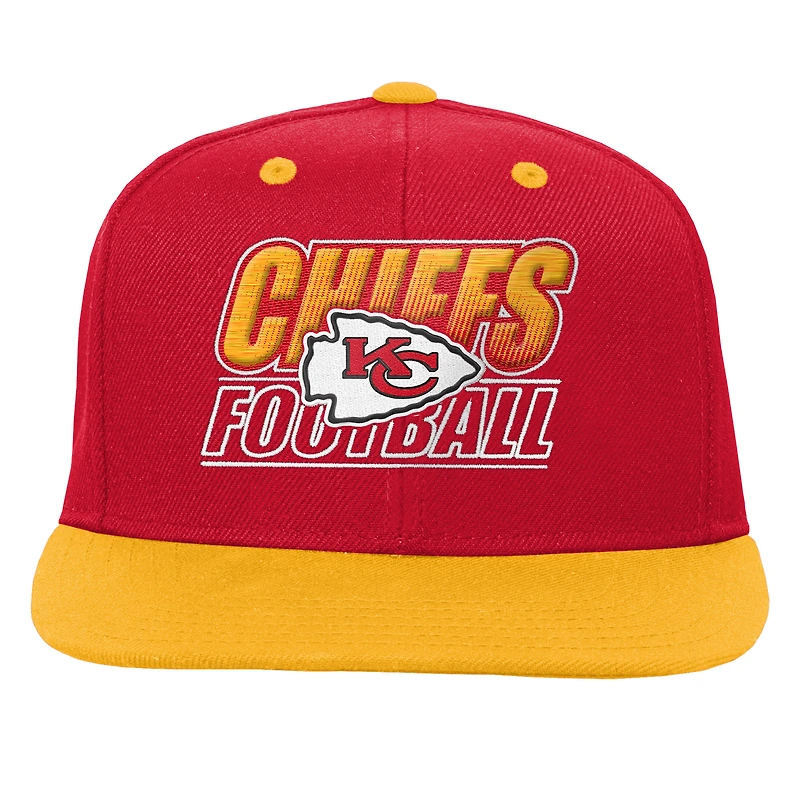 Casquette snapback dégradée rouge Youth Outerstuff des Kansas City Chiefs