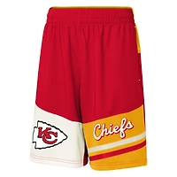 Youth Red Kansas City Chiefs Fandemonium Mesh Shorts