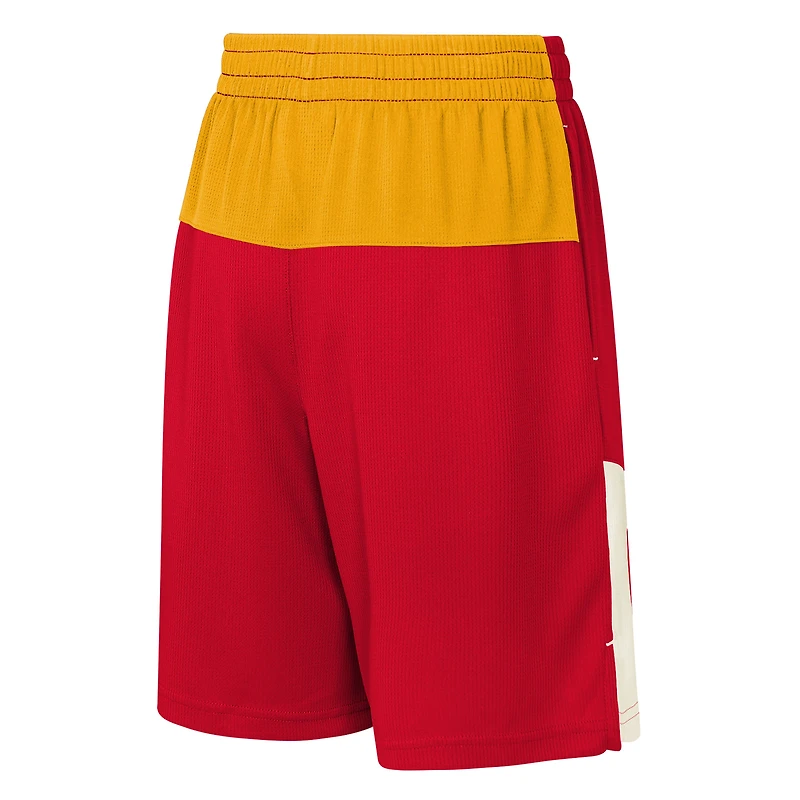 Youth Red Kansas City Chiefs Fandemonium Mesh Shorts