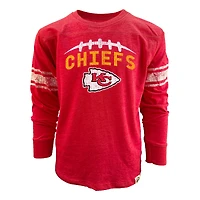 Youth Wes & Willy Red Kansas City Chiefs Football Long Sleeve T-Shirt