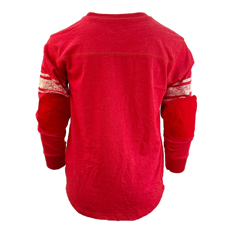 Youth Wes & Willy Red Kansas City Chiefs Football Long Sleeve T-Shirt
