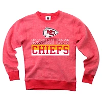Youth Wes & Willy  Red Kansas City Chiefs Reversible Fleece Pullover Sweatshirt