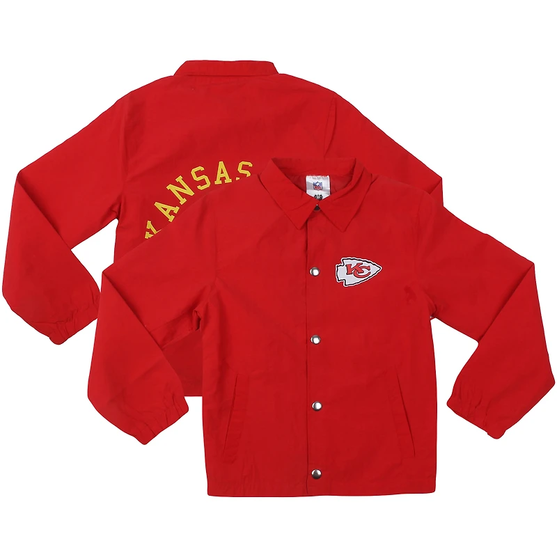 Youth Wes & Willy  Red Kansas City Chiefs T Buck's Full-Snap Coaching Jacket