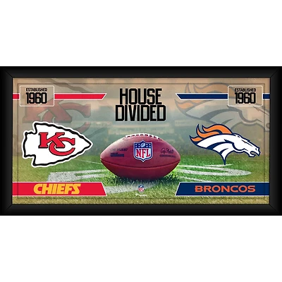 Kansas City Chiefs vs. Denver Broncos Framed 10" x 20" House Divided Football Collage