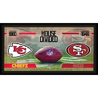 Collage de football encadré 10" x 20" des Chiefs de Kansas City contre les 49ers de San Francisco