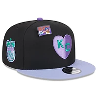 Men's New Era Black/Purple Kansas City Monarchs Grape Big League Chew Flavor Pack 9FIFTY Snapback Hat