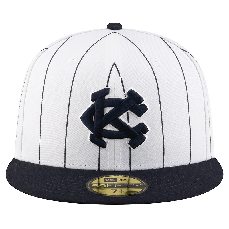 Men's New Era  White/Navy Kansas City Monarchs 2024 Turn Back The Clock 59FIFTY Fitted Hat
