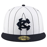 Men's New Era  White/Navy Kansas City Monarchs 2024 Turn Back The Clock 59FIFTY Fitted Hat