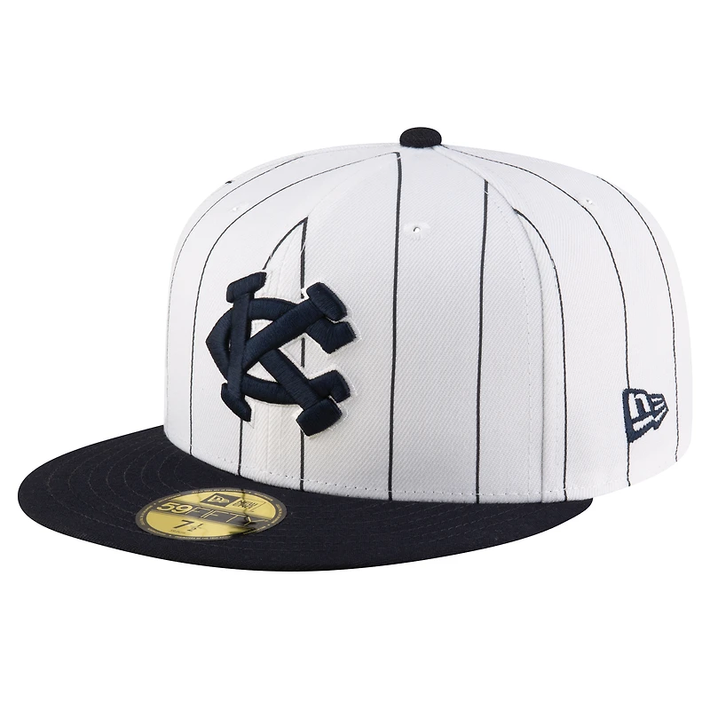 Men's New Era  White/Navy Kansas City Monarchs 2024 Turn Back The Clock 59FIFTY Fitted Hat