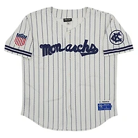 Men's Rings & Crwns #5 Cream Kansas City Monarchs Mesh Button-Down Replica Jersey