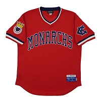 Men's Rings & Crwns #5 Red Kansas City Monarchs Mesh Replica V-Neck Jersey