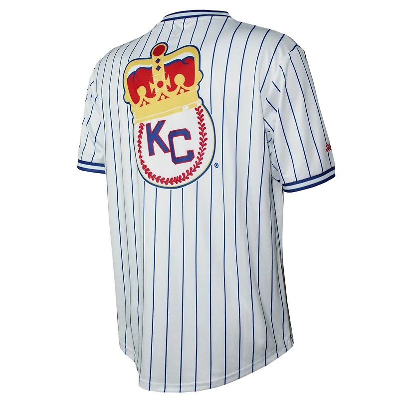 Maillot Stitches blanc à col en V des Monarchs de Kansas City pour hommes