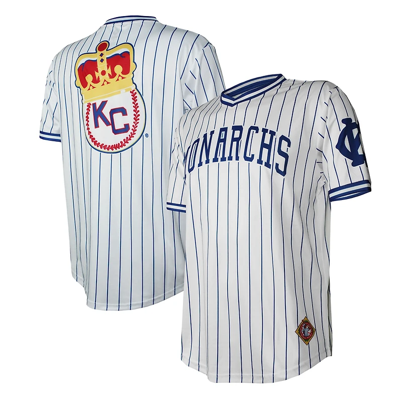 Maillot Stitches blanc à col en V des Monarchs de Kansas City pour hommes