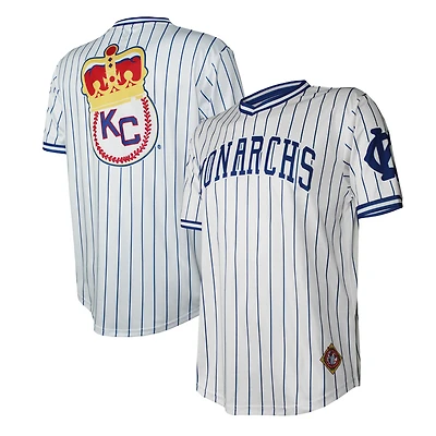 Maillot Stitches blanc à col en V des Monarchs de Kansas City pour hommes