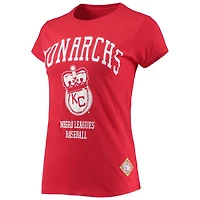 Women's Stitches Red Kansas City Monarchs Negro League Logo T-Shirt