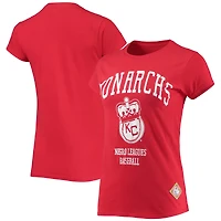 Women's Stitches Red Kansas City Monarchs Negro League Logo T-Shirt