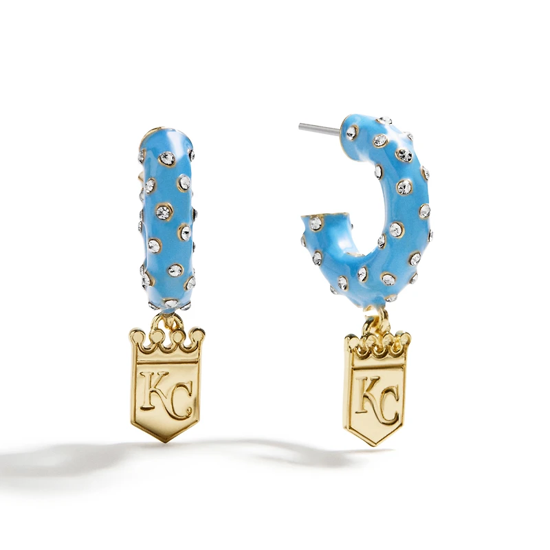 Boucles d'oreilles créoles en émail BaubleBar Kansas City Royals
