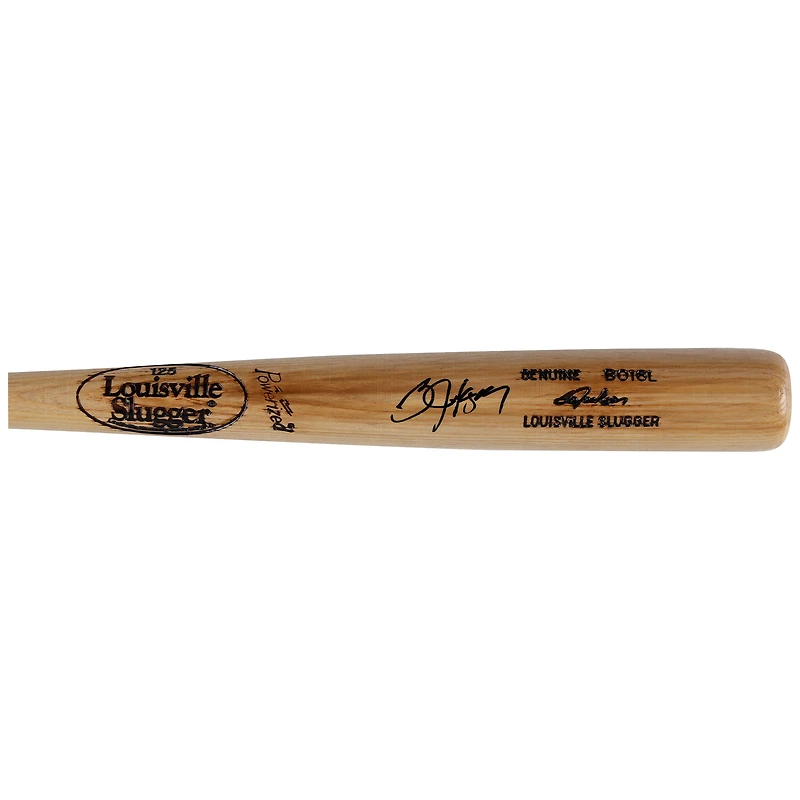 Batte de baseball Louisville Slugger blonde autographiée par Bo Jackson des Royals de Kansas City
