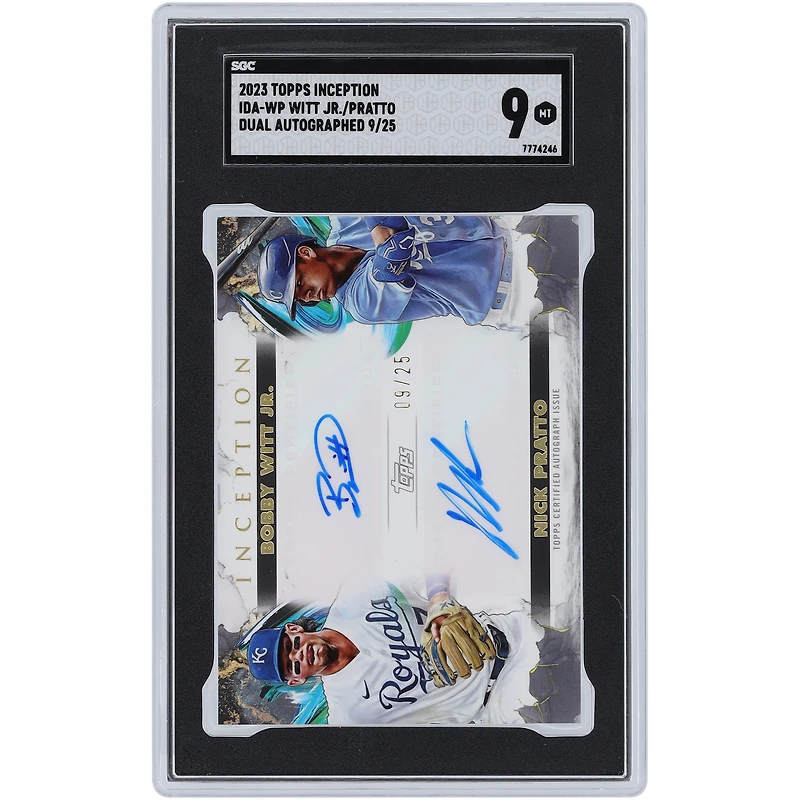 Bobby Witt Jr. et Nick Pratto des Royals de Kansas City ont autographié la carte Topps Inception Dual 2023 #IDA-WP #9/25 SGC Authenticated 9