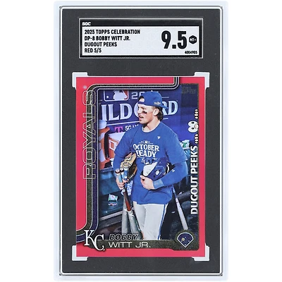 Bobby Witt Jr. Kansas City Royals 2025 Topps Series One Dugout Peeks Red #DP-8 #5/5 SGC Authenticated 9.5 Card