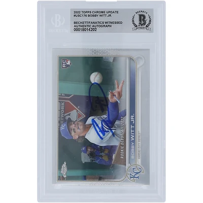 Bobby Witt Jr. Kansas City Royals autographié 2022 Topps Chrome #USC176 Beckett Fanatics a vu une carte de recrue authentifiée