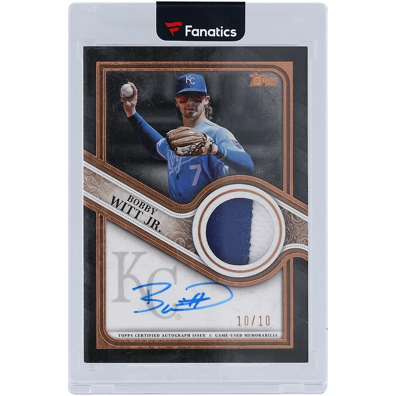 Bobby Witt Jr. Kansas City Royals Autographed 2023 Topps Reverence Dual-Color Game Used Relic #TRAP2-BWJ #10/10 Card