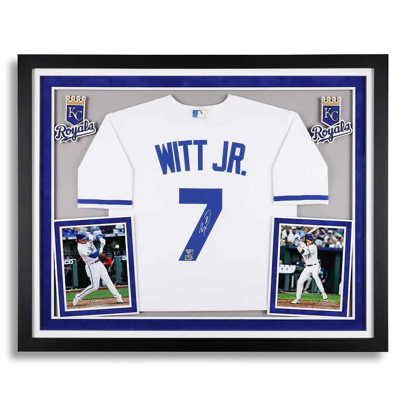 Maillot Nike blanc de luxe encadré et autographié de Bobby Witt Jr. des Royals de Kansas City
