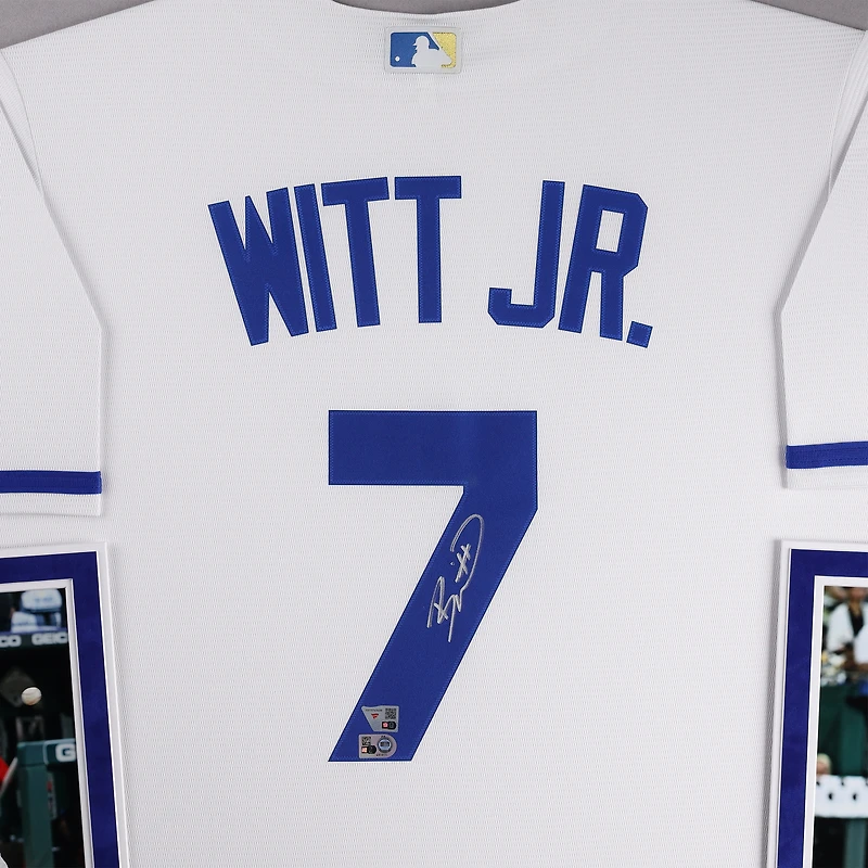Maillot Nike blanc de luxe encadré et autographié de Bobby Witt Jr. des Royals de Kansas City