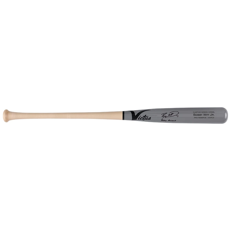 Batte de baseball Victus autographiée par Bobby Witt Jr. des Royals de Kansas City, modèle réduit, avec l'inscription « Bobby Baseball ».