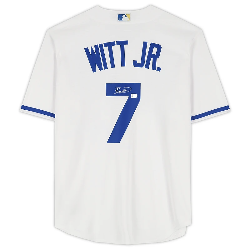 Maillot réplique blanc Nike autographié par Bobby Witt Jr. des Royals de Kansas City