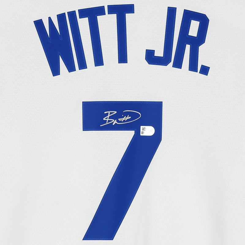 Maillot réplique Nike blanc autographié par Bobby Witt Jr. des Royals de Kansas City