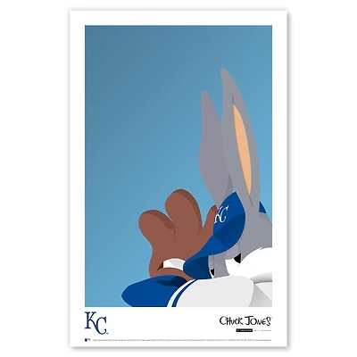Bugs Bunny Kansas City Royals 11"x 17" minimaliste Looney Tunes affiche imprimée