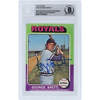 Carte de recrue authentifiée autographiée par George Brett des Royals de Kansas City en 1975 Topps #228 Beckett Fanatics