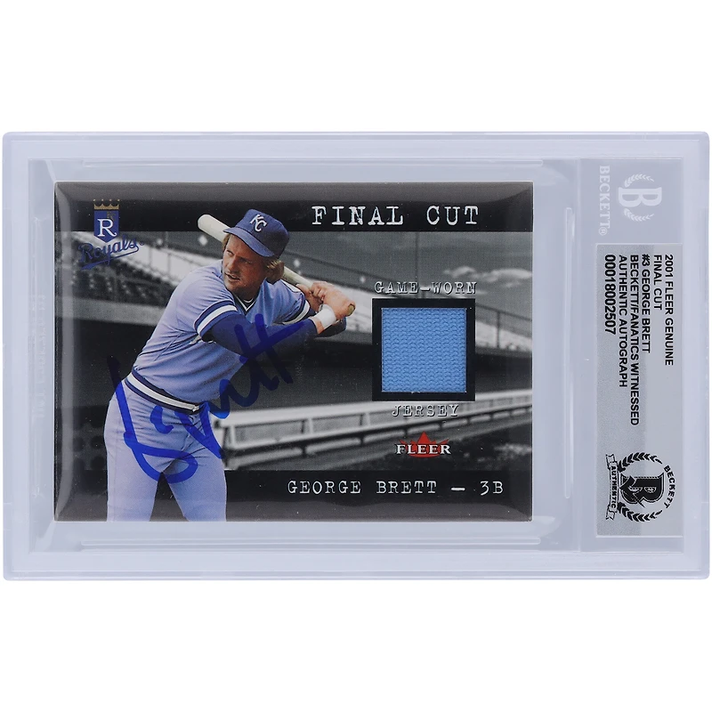 George Brett Kansas City Royals Autographed 2001 Fleer Genuine Final Cut GU Jersey Relic #GB Beckett Fanatics Witnessed Authenticated 10 Card