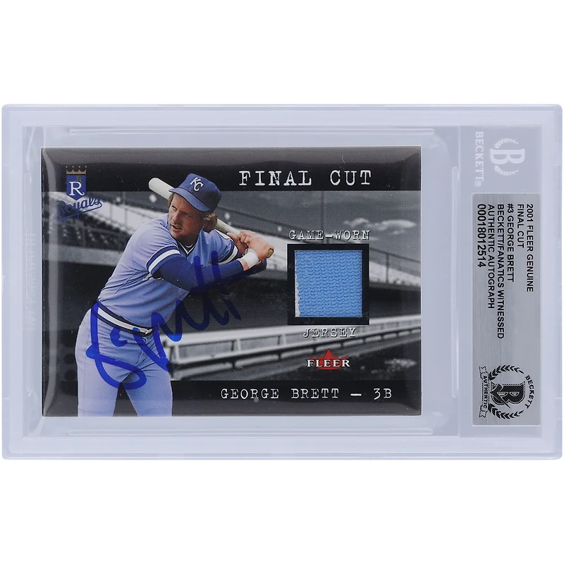George Brett Kansas City Royals Autographed 2001 Fleer Genuine Final Cut Jersey Relic #GB Beckett Fanatics Witnessed Authenticated Card