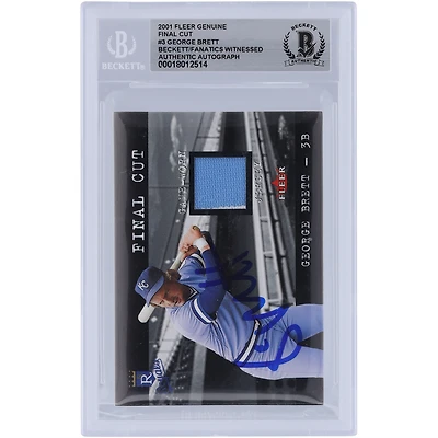 George Brett Kansas City Royals Autographed 2001 Fleer Genuine Final Cut Jersey Relic #GB Beckett Fanatics Witnessed Authenticated Card