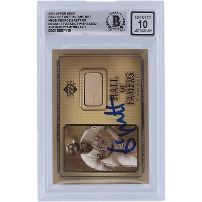 George Brett Kansas City Royals Autographié 2001 Upper Deck Cooperstown Collection Hall Of Famers Bat Relic #B-GB Beckett Fanatics Witnessed Authenticed 10 Card