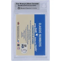 George Brett Kansas City Royals Autographié 2003 Fleer Flair Greats Classic Numbers Jersey Relic #GB Beckett Fanatics Witnessed Authenticated Card