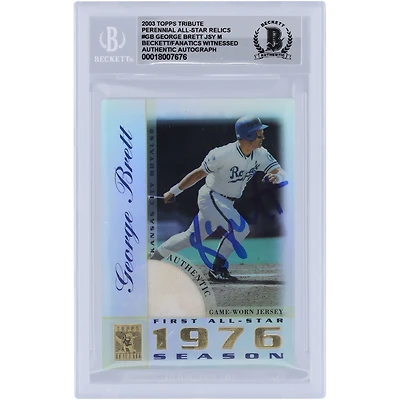 George Brett Kansas City Royals Autographié 2003 Topps Tribute Perennial All-Star Jersey Relic #TR-GB Beckett Fanatics Witnessed Authenticed 10 Card