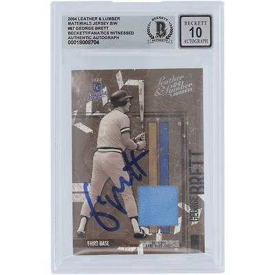 George Brett Kansas City Royals Autographié 2004 Donruss Leather & Lumber GU Relic #67 #/250 Beckett Fanatics Witnessed Authenticated 10 Card