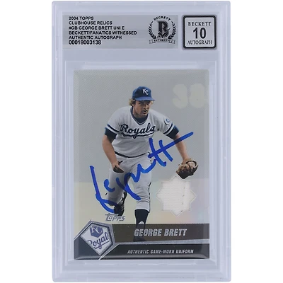 George Brett Kansas City Royals Autographié 2004 Topps Clubhouse Jersey Relic #GB Beckett Fanatics Witnessed Authenticated 10 Card